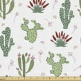 thumbnail image 1 of Ambesonne Cactus Fabric by the Yard Upholstery, Prickle Desert Plants Flower, 3 Yards, Vermilion Jade Green, 1 of 5