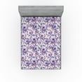 thumbnail image 1 of Ambesonne Cactus Fitted Sheet, Blooming Flowers Pattern, King Size, Dark Indigo Plum Quartz, 1 of 5