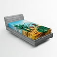 thumbnail image 1 of Ambesonne Cactus Fitted Sheet, Cartoon Vector Design, Twin Size, Multicolor, 1 of 2