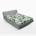 thumbnail image 1 of Ambesonne Cactus Fitted Sheet, Hedgehog Saguaro Cartoon, Queen Size,, 1 of 2