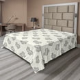 thumbnail image 1 of Ambesonne Cactus Flat Sheet, Doodle Exotic Plant, Full Size, Cream Black, 1 of 1