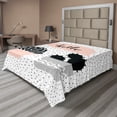 thumbnail image 1 of Ambesonne Cactus Flat Sheet, Hand Drawn Plants Hello, Full Size, Blush Black Grey, 1 of 1