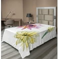 thumbnail image 1 of Ambesonne Cactus Flat Sheet, Watercolored Flowers, TwinXL Size, Pink and White, 1 of 1