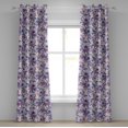 thumbnail image 1 of Ambesonne Cactus Grommet Curtain, Blooming Flowers Pattern, 50"x84", Dark Indigo Plum Quartz, 1 of 1