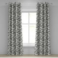 thumbnail image 1 of Ambesonne Cactus Grommet Curtain, Cacti Plant Greyscale, 50" x 84", Grey Ivory, 1 of 6