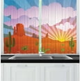 thumbnail image 1 of Ambesonne Cactus Kitchen Curtains, Abstract Desert Sunset, 55"x39", Multicolor, 1 of 2