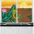 thumbnail image 1 of Ambesonne Cactus Kitchen Curtains, Cartoon Desert Landscape, 55"x39", Multicolor, 1 of 2