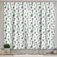 thumbnail image 1 of Ambesonne Cactus Kitchen Curtains, Watercolor Succulents Art, 55"x39", Pale Teal and Laurel Green, 1 of 3