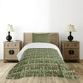 thumbnail image 1 of Ambesonne Cactus Quilted Bedspread Set 2 Pcs, Cartoon Saguaro Zigzag, Twin Size, Green Pale Brown Beige, 1 of 3