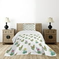 thumbnail image 1 of Ambesonne Cactus Quilted Bedspread Set 2 Pcs, Hawaiian Bouquet Vintage, Twin Size, Multicolor, 1 of 3