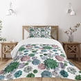 thumbnail image 1 of Ambesonne Cactus Quilted Bedspread Set 2 Pcs, Succulent Plants Garden, Twin Size, Multicolor, 1 of 5