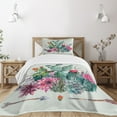 thumbnail image 1 of Ambesonne Cactus Quilted Bedspread Set 2 Pcs, Thorny Boho Blossoms, Twin Size, Multicolor, 1 of 5