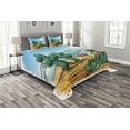 thumbnail image 1 of Ambesonne Cactus Quilted Bedspread Set 3 Pcs, Cartoon Vector Design, King Size, Multicolor, 1 of 3