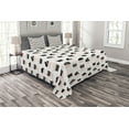 thumbnail image 1 of Ambesonne Cactus Quilted Bedspread Set 3 Pcs, Foliage Silhouettes, King Size, Pale Coral Black White, 1 of 5
