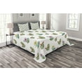 thumbnail image 1 of Ambesonne Cactus Quilted Bedspread Set 3 Pcs, Hawaiian Bouquet Vintage, Queen Size, Multicolor, 1 of 3