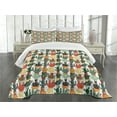 thumbnail image 1 of Ambesonne Cactus Quilted Bedspread Set 3 Pcs, Mexican Succulent Plant, Queen Size, Multicolor, 1 of 5