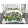 thumbnail image 1 of Ambesonne Cactus Quilted Bedspread Set 3 Pcs, Saguaro Tropical Garden, Queen Size, Multicolor, 1 of 5