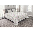 thumbnail image 1 of Ambesonne Cactus Quilted Bedspread Set 3 Pcs, Sleeping Foliage Birds, King Size, Multicolor, 1 of 3