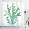 thumbnail image 1 of Ambesonne Cactus Shower Curtain, Botanical Desert Motif Art, 69"Wx70"L, Jade Green and Dark Coral, 1 of 4