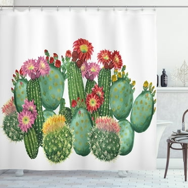 Ambesonne Cactus Shower Curtain, Saguaro Tropical Garden, 69"Wx75"L, Multicolor