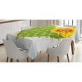 thumbnail image 1 of Ambesonne Cactus Tablecloth Rectangular Table Cover, Thorny Opuntia Heart, 60"x90", Green Yellow Orange, 1 of 4