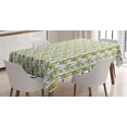 thumbnail image 1 of Ambesonne Cactus Tablecloth Rectangular Table Cover, Vertical Lines Flowers, 60"x90", Green Orange Mint, 1 of 3