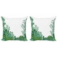 thumbnail image 1 of Ambesonne Cactus Throw Pillow Cover 2 Pack, Arizona Doodle Desert, 16", Green Pale Green Seafoam, 1 of 2