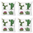 thumbnail image 1 of Ambesonne Cactus Throw Pillow Cover 4 Pack, Mexican Flora Pattern, 16", Green Pink Grey, 1 of 5