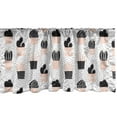 thumbnail image 1 of Ambesonne Cactus Window Valance, Foliage Silhouettes, 42" x 12", Pale Coral Black White, 1 of 3