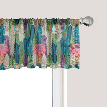 Ambesonne Cactus Window Valance, Pastel Succulents Flowers, 54" X 18", Multicolor