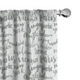 thumbnail image 1 of Ambesonne Calligraphy Window Curtains, Grey Names of Cities, Each 28" W x 63" L, Grey and White, 1 of 5