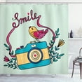 thumbnail image 1 of Ambesonne Camera Shower Curtain, Love Bird Chirping Creative, 69"Wx70"L, Multicolor, 1 of 4