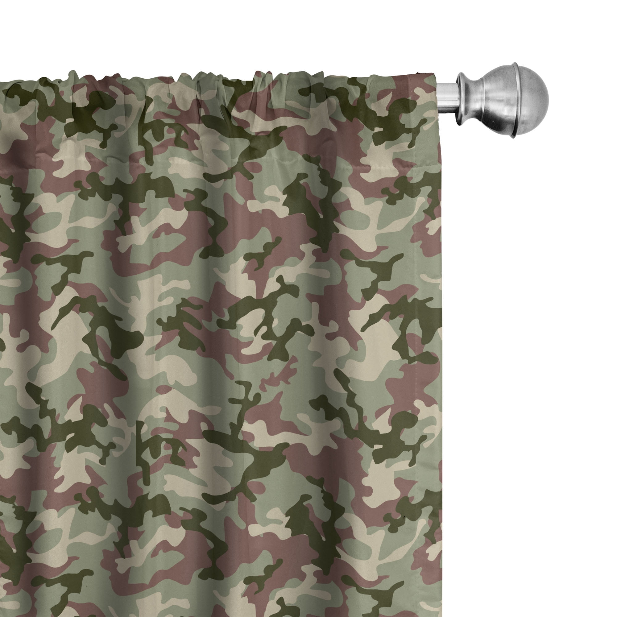 Dark Green Camouflage 95" Rod Pocket Curtain Panels