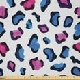 thumbnail image 1 of Ambesonne Camo Fabric by the Yard Microfiber, Animal Skin Watercolors, 10 Yards, Black Pink and Blue, 1 of 2
