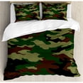thumbnail image 1 of Ambesonne Camo Fashionable Graphic Uniform Inspired Soldier Clothing Wavy Design Duvet Cover Set, 1 of 3