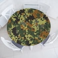 thumbnail image 1 of Ambesonne Camo Fitted Round Tablecloth, Classic Germany Pattern, 36"- 40" Diameter, Green Brown Dark Green, 1 of 4