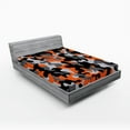 thumbnail image 1 of Ambesonne Camo Fitted Sheet 2 Pcs Set, Modern Design, Queen, Orange Grey Black, 1 of 3