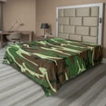 thumbnail image 1 of Ambesonne Camo Flat Sheet, Classic American Woodland, California King, Green Brown Forest Green, 1 of 1