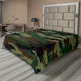 thumbnail image 1 of Ambesonne Camo Flat Sheet, Uniform Inspired Fashion, King Size, Green Brown Forest Green, 1 of 1