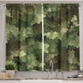 thumbnail image 1 of Ambesonne Camo Kitchen Curtains, Glass Effect Abstract, 55"x39", Pale Green Brown Green, 1 of 3