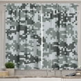 thumbnail image 1 of Ambesonne Camo Kitchen Curtains, Pixel Effect Digital Grey, 55"x45", Grey Pale Grey Grey, 1 of 3