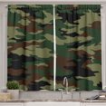thumbnail image 1 of Ambesonne Camo Kitchen Curtains, Uniform Inspired Fashion, 55"x45", Green Brown Forest Green, 1 of 3