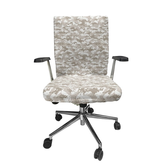 Ambesonne Camo Office Chair Cover Stretchable High Back, Neutral Tones Abstract, Dark Tan Dust Coconut