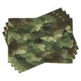 thumbnail image 1 of Ambesonne Camo Place Mats Set of 4, Glass Effect Abstract, Standard Size, Pale Green Brown Green, 1 of 6