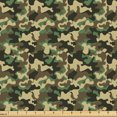 thumbnail image 1 of Ambesonne Camo Print Fabric by the Yard Upholstery, Camouflage Pattern Art, 10 Yards, Evergreen and Pale Camel, 1 of 5