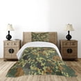 thumbnail image 1 of Ambesonne Camo Quilted Bedspread Set 2 Pcs, Classic Germany Pattern, Twin Size, Green Brown Dark Green, 1 of 6