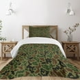 thumbnail image 1 of Ambesonne Camo Quilted Bedspread Set 2 Pcs, Summer Grungy Pattern, Twin Size, Khaki Green Brown, 1 of 5