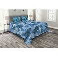 thumbnail image 1 of Ambesonne Camo Quilted Bedspread Set 3 Pcs, Dark with Pale Motifs, Queen Size, Blue and Pale Blue, 1 of 3