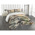 thumbnail image 1 of Ambesonne Camo Quilted Bedspread Set 3 Pcs, Different Colored Patterns, Queen Size, Multicolor, 1 of 5