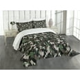 thumbnail image 1 of Ambesonne Camo Quilted Bedspread Set 3 Pcs, Pixelated Digital Abstract, Queen Size, Army Green Beige Brown, 1 of 5